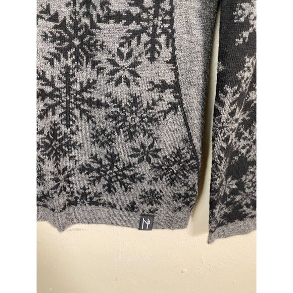 NEW Neve Designs Maya Full Zip Sweater Women Small Gray Wool Blend Snowflake - Picture 12 of 16